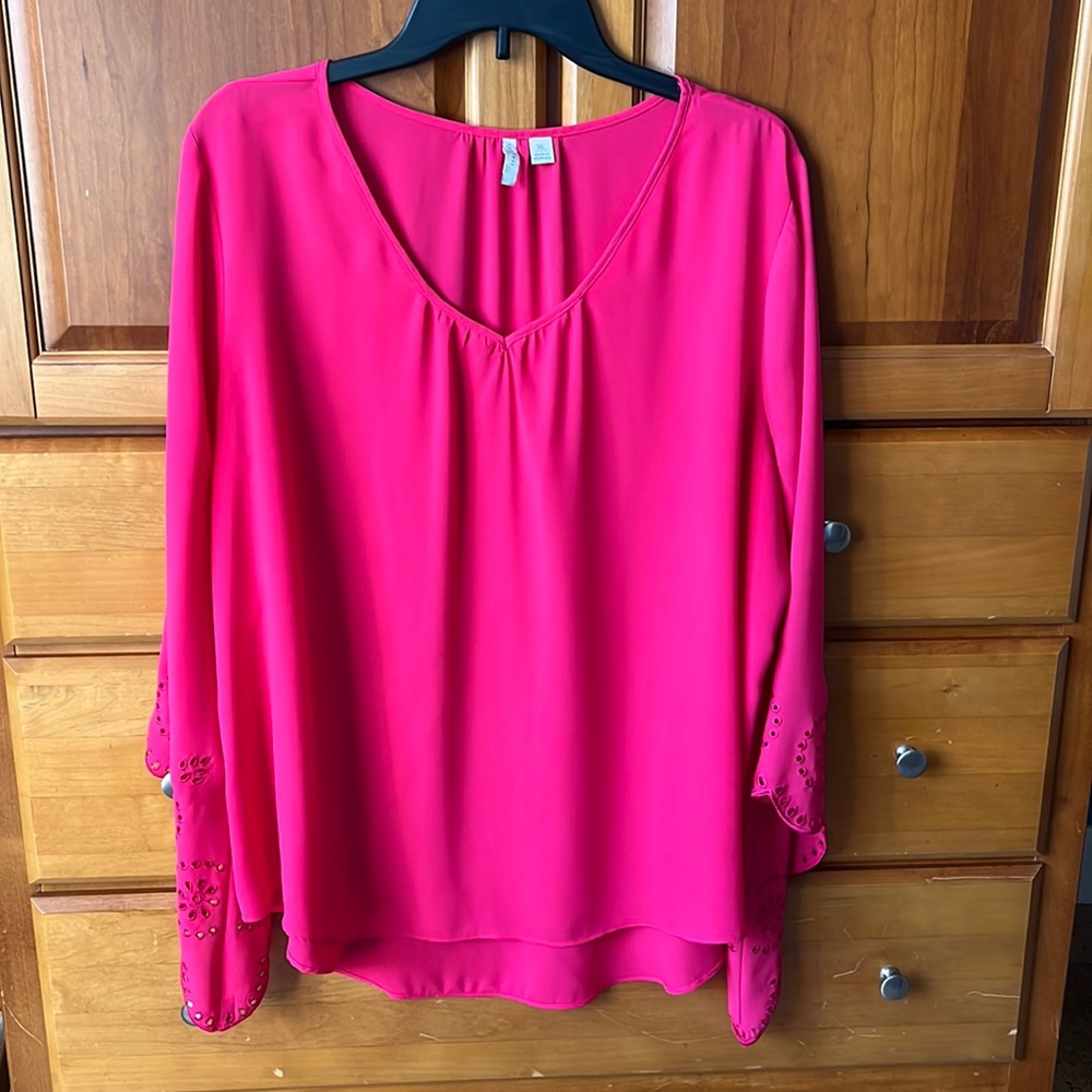 Cato Womens Bell Sleeve Tunic Top